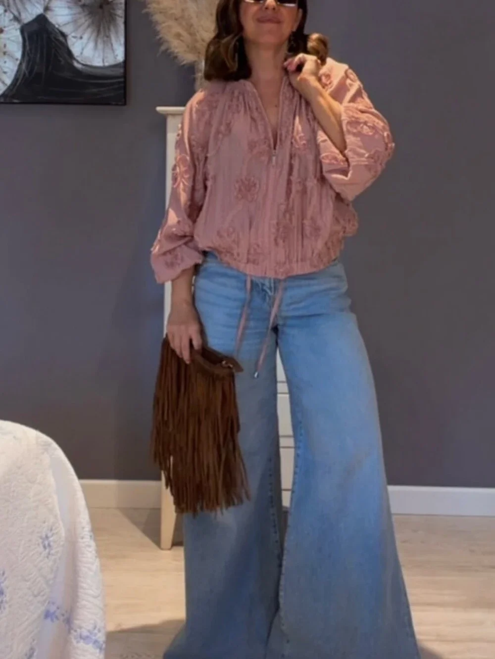 ZARA OVERSIZED TEXTURED FLORAL JACKET